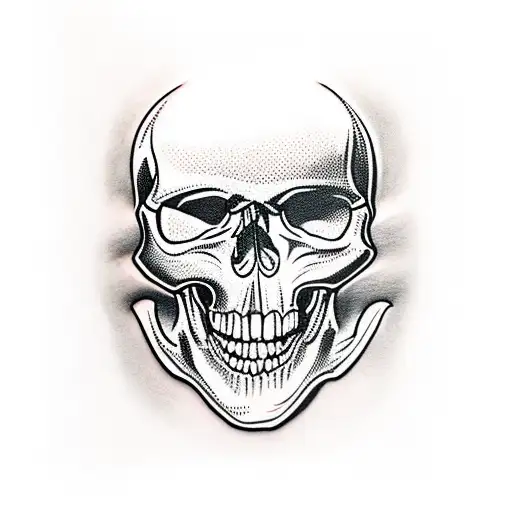 skull beer tattoo design idea