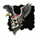 skeleton with eagle head tattoo design idea