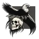 skeleton with eagle head tattoo design idea