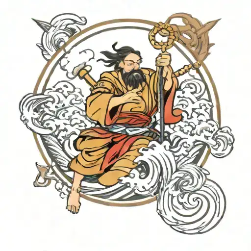 saint christopher protect us tattoo design idea