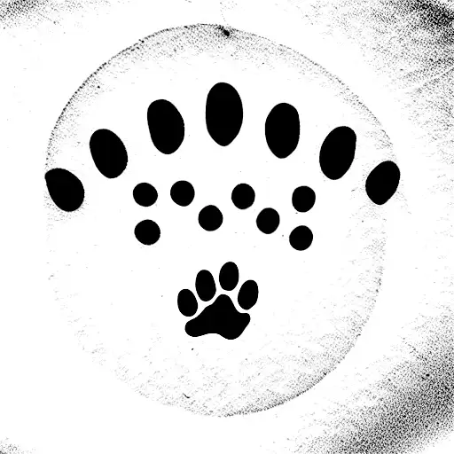 paw print with sigil  tattoo design idea