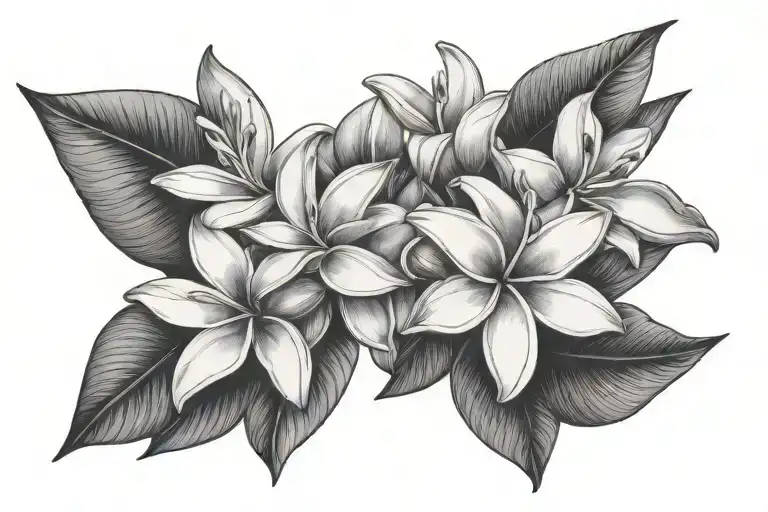 frangipani flower tattoo design idea