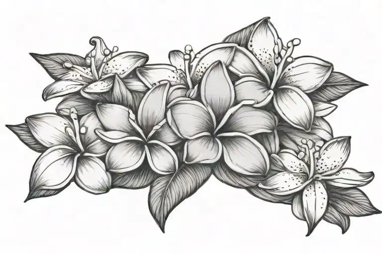 frangipani flower tattoo design idea