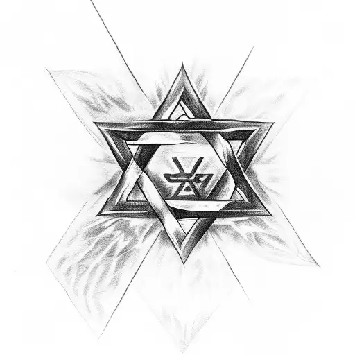 star of david with peace dove tattoo design idea