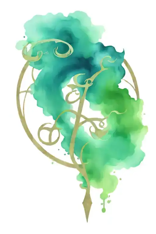 Taurus and libra scale zodiac sign intertwined tattoo design idea