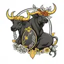 Taurus and libra zodiac sign incorporated tattoo design idea