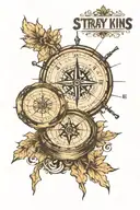 stray kids compass with lyrics "I'm still on my way" tattoo design idea