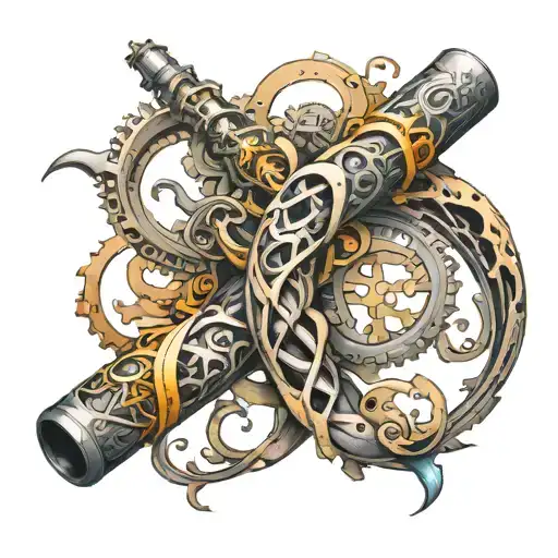 full sleeve bio mechanical tattoo with infinity loop  tattoo design idea