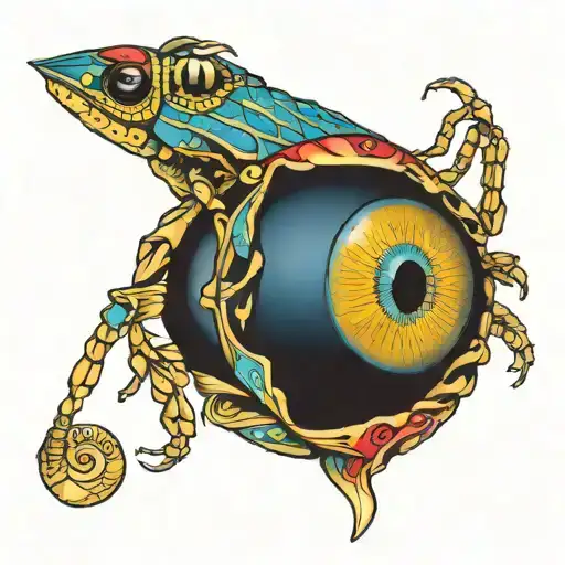 evil eye cricket  tattoo design idea