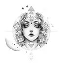 libra goddess surrounded by cherry blossoms  tattoo design idea