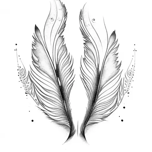 fractal feather basic tattoo design idea
