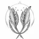 fractal feather basic moon tattoo design idea