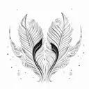 fractal feather basic moon tattoo design idea