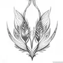 fractal feather basic moon tattoo design idea