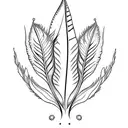 fractal feather basic tattoo design idea