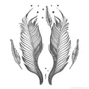 fractal feather basic tattoo design idea
