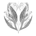 fractal feather basic tattoo design idea