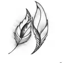 fractal feather basic tattoo design idea