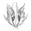 fractal feather basic tattoo design idea