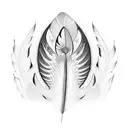 fractal feather basic tattoo design idea