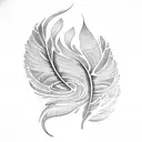 fractal feather basic tattoo design idea