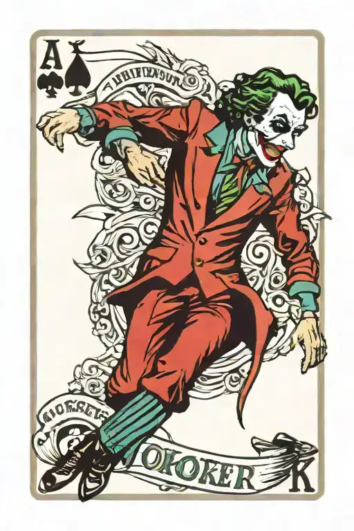 joker playing card tattoo design idea