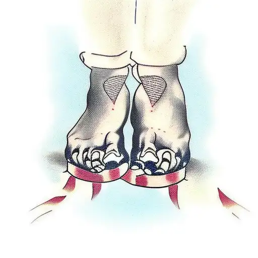 feet and wine bottle tattoo design idea
