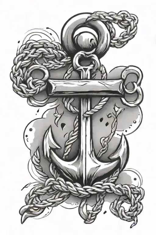 An anchor with a heart-shaped dog tag hanging from it, symbolizing the client's love for dogs and their connection to stability and strength tattoo design idea