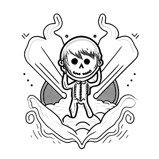 ghost boy dead inside tattoo design idea