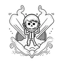 ghost boy dead inside tattoo design idea