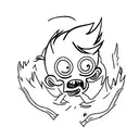 ghost boy dead inside tattoo design idea