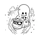 ghost boy dead inside tattoo design idea