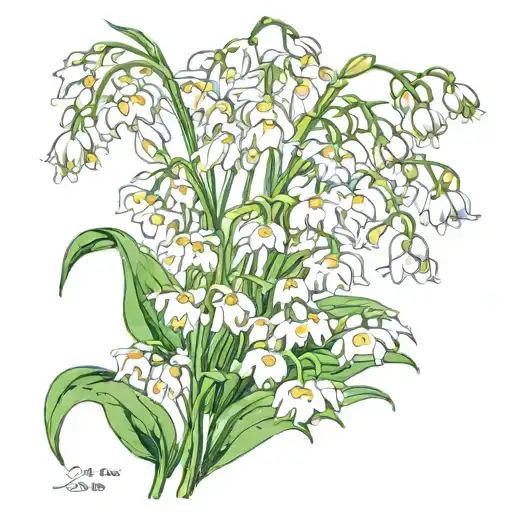lily of the valley with cosmos tattoo design idea