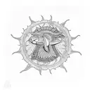 sun,ra, leo, rooster, caiman, Quetzalcóatl tattoo design idea