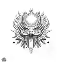 sun,ra, leo, rooster, caiman, Quetzalcóatl tattoo design idea