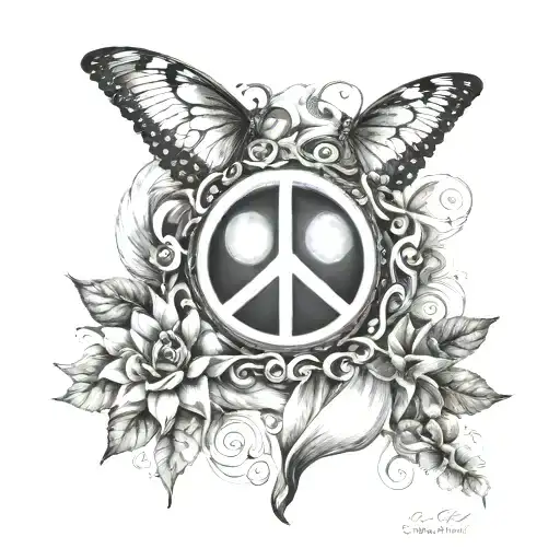 love peace love and prosperity tattoo design idea