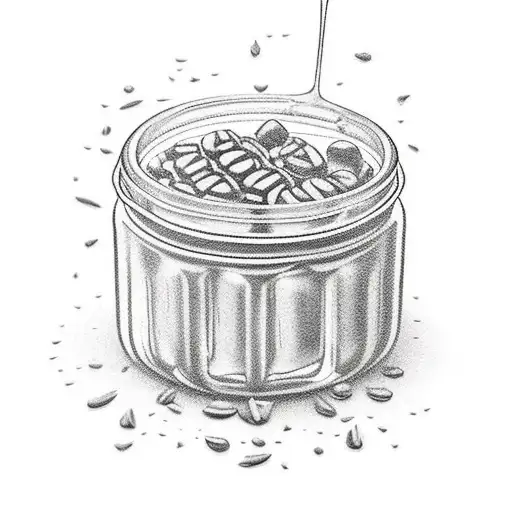 jar of frozen peanut butter tattoo design idea