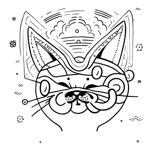  cat and dog with a halo  tattoo design idea