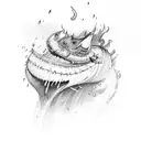 fire in a rain  tattoo design idea