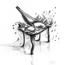 fire in a rain  tattoo design idea