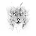 fire in a rain  tattoo design idea