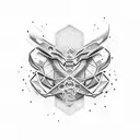 A dotwork tattoo of the letter 'I' transformed into a sleek and futuristic Subaru car tattoo design idea