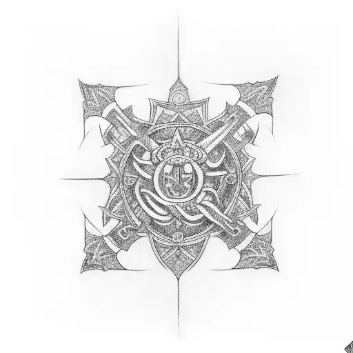 King's Crown cross tattoo design idea