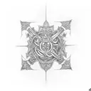 King's Crown cross tattoo design idea