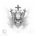 King's Crown cross tattoo design idea