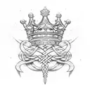 King's Crown cross tattoo design idea