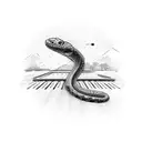 train tracks snake tattoo design idea