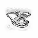 train tracks snake tattoo design idea
