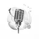 microphone with clouds  tattoo design idea