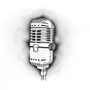 microphone with clouds  tattoo design idea
